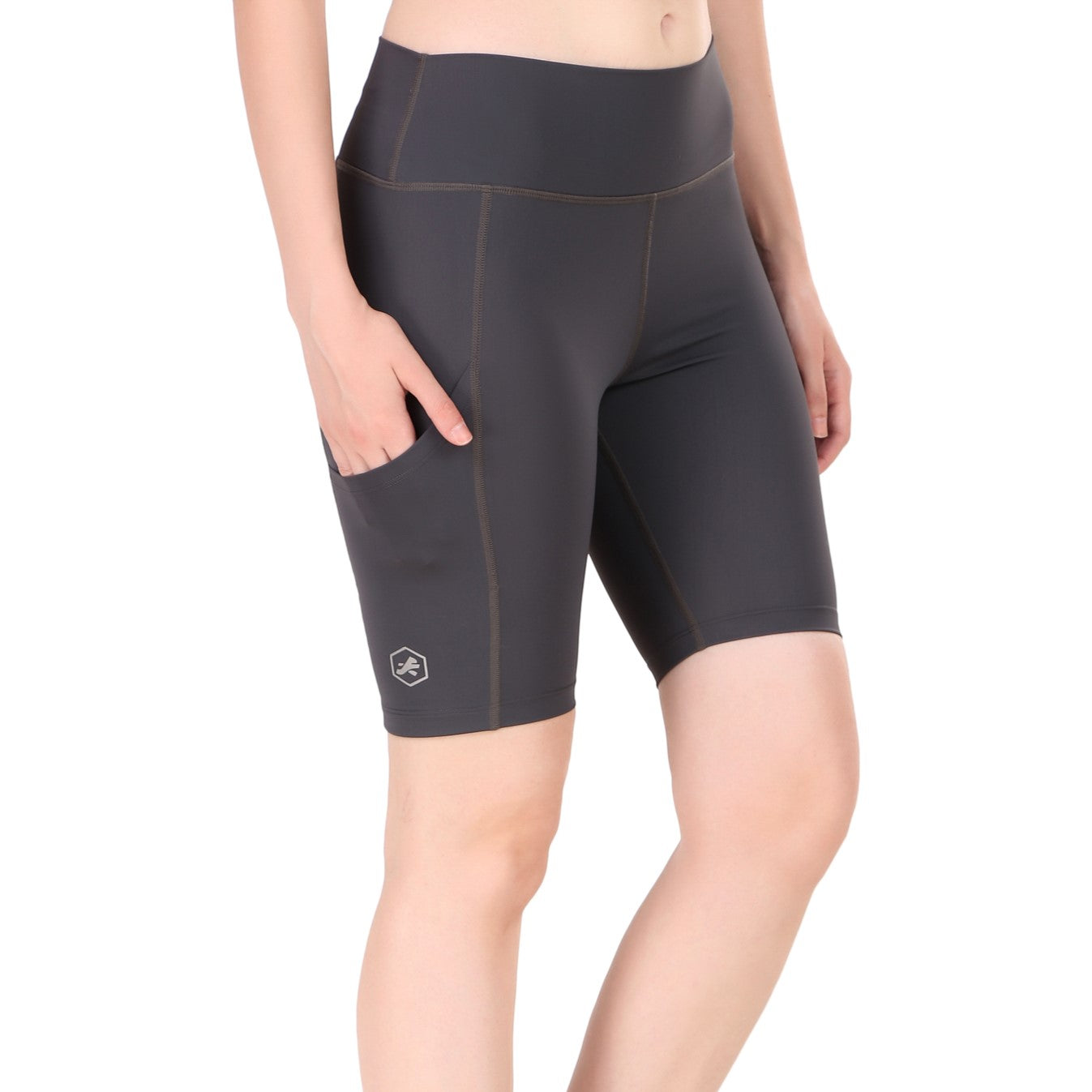 Nylon Compression Shorts For Women (Dark Grey) – ReDesign Sports