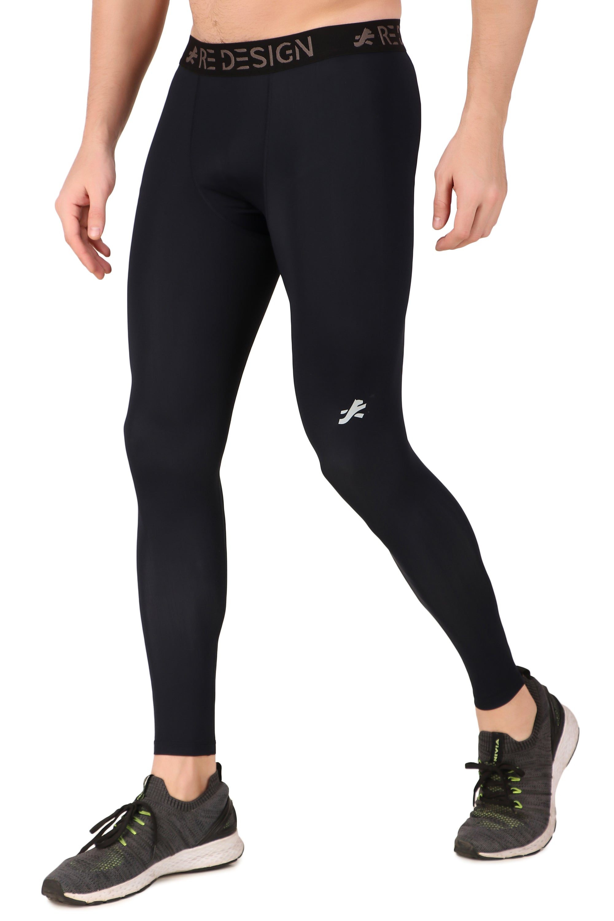 Nylon Compression Pant and Full Tights For Men (Navy Blue)