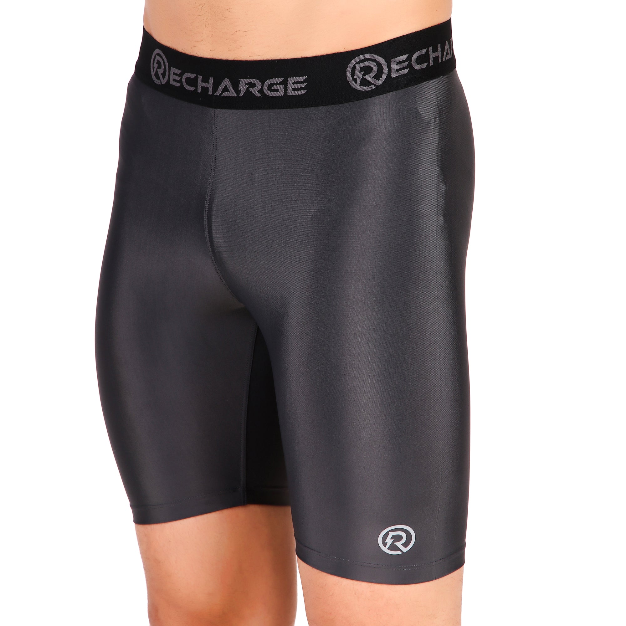 Recharge Polyester Compression Shorts (Dark Grey)