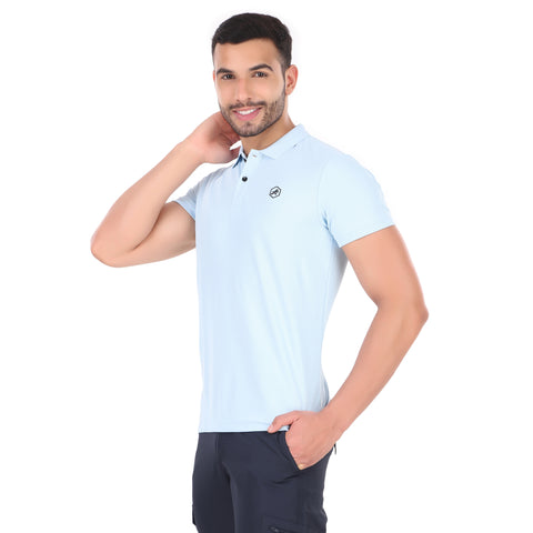 HC Quick Dry Polo Collar Tshirt For Men (Sky Blue)