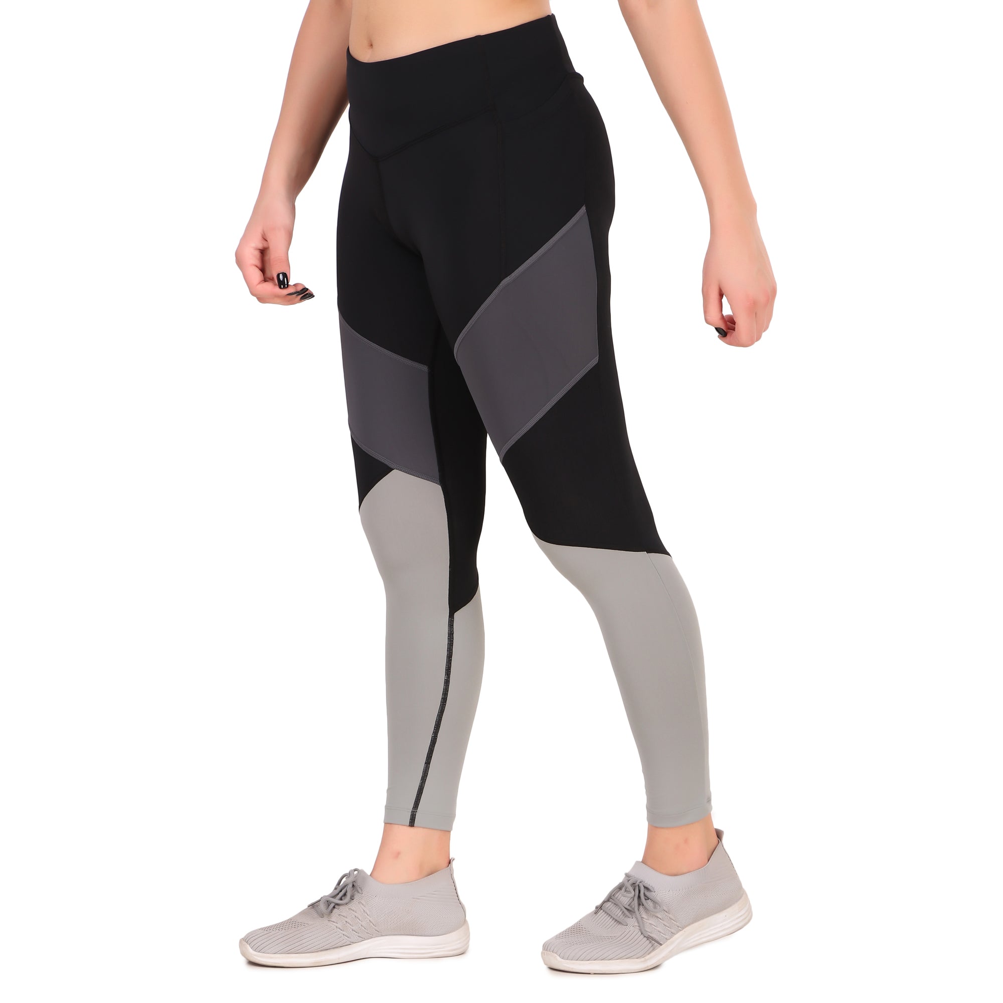 Nylon Compression Legging/Tights For Women (BK/DGRY/LGRY)