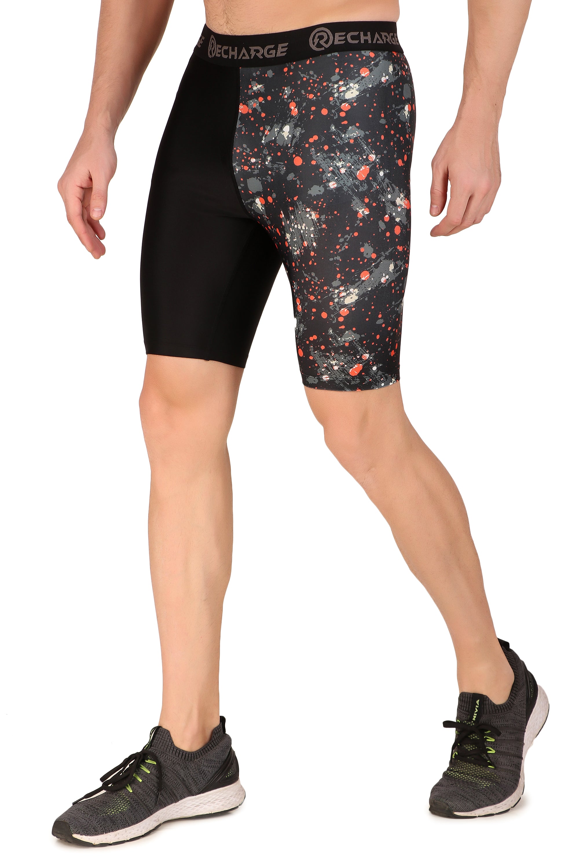 Men's Polyester Pocket Compression Shorts (1L Splash)