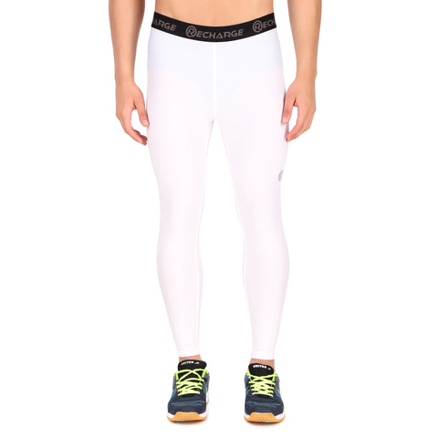 Recharge Polyester Compression Pant (White)