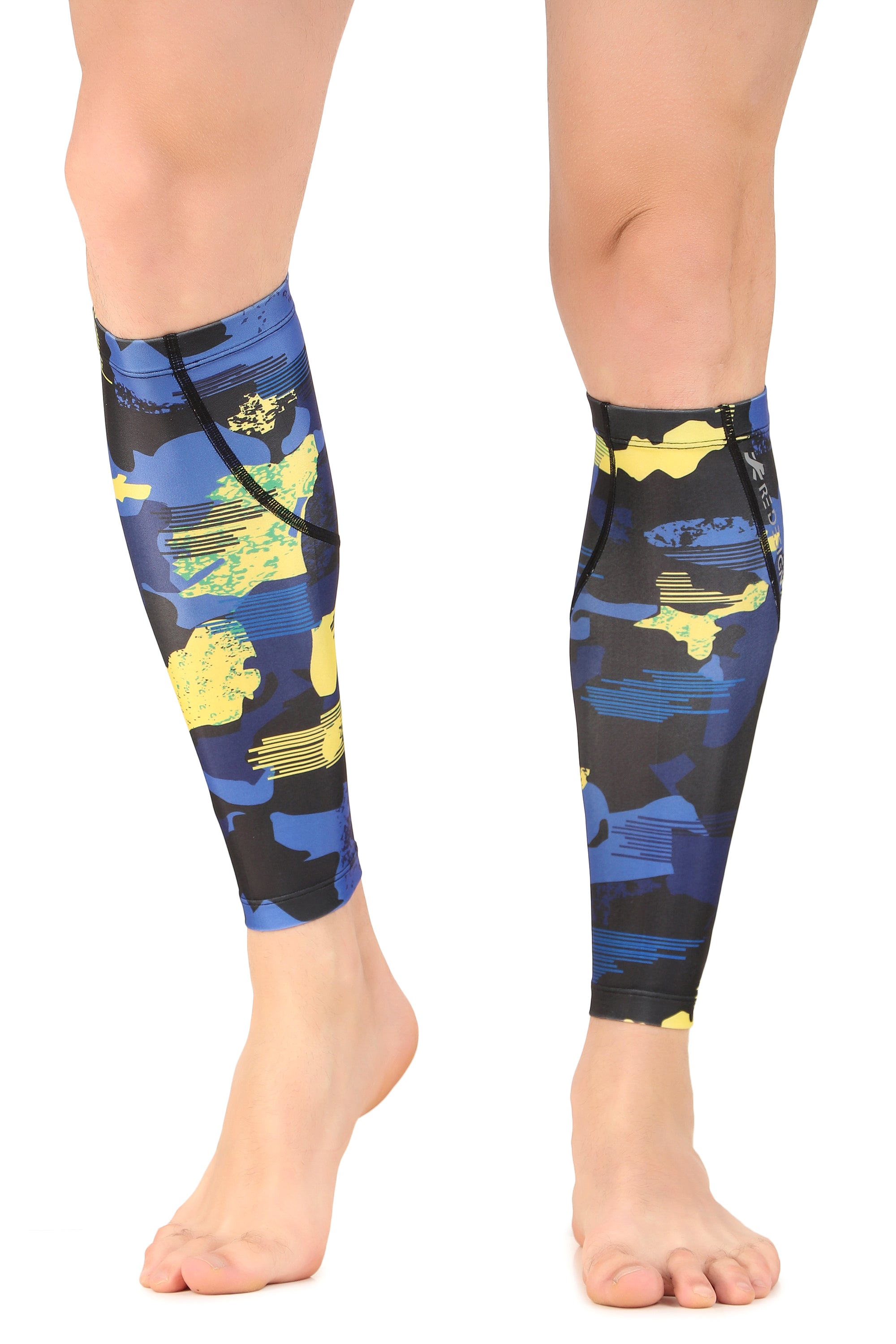 Polyester Compression Calf Sleeves (Blue Camo)