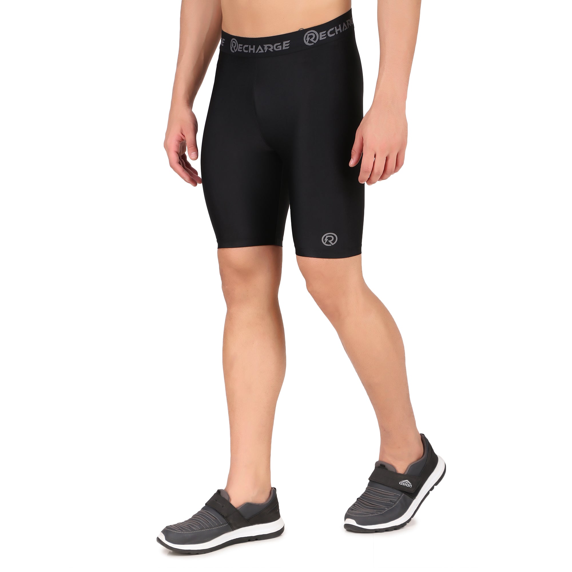 Recharge Polyester Compression Shorts (Black)