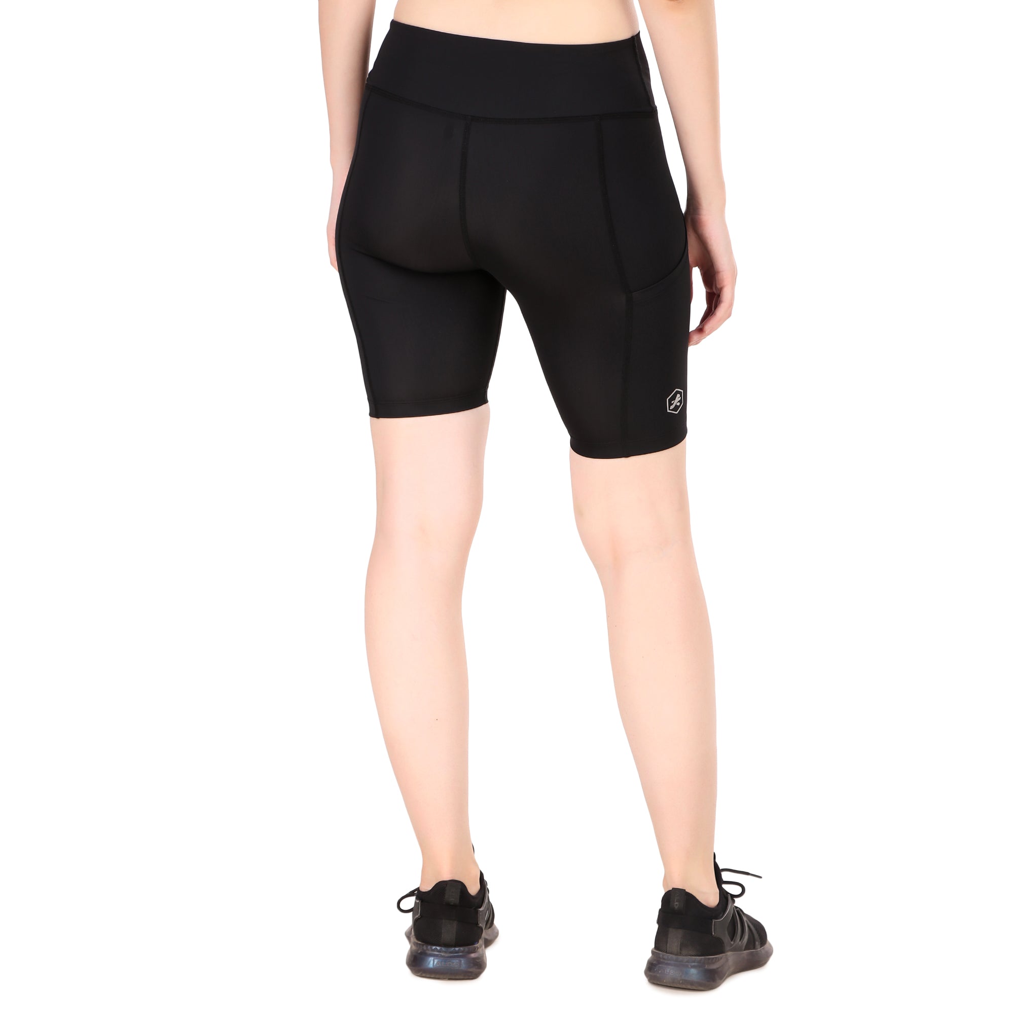 Nylon Compression Shorts For Women (Black)