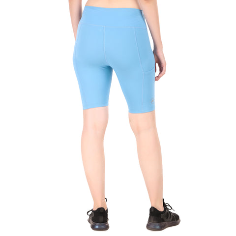 Nylon Compression Shorts For Women (Aqua)