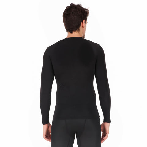 Nylon DC Compression Tshirt Fullsleeves Tights For Men (Black/Military Green)