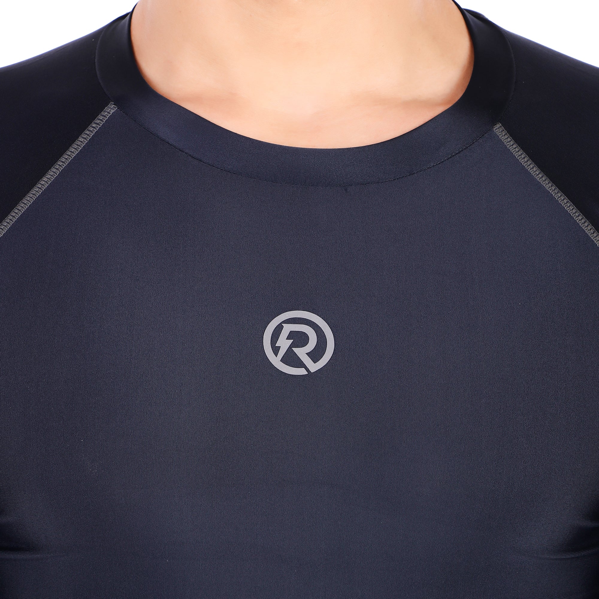 Recharge Polyester Compression Top Full Sleeve (Navy Blue)