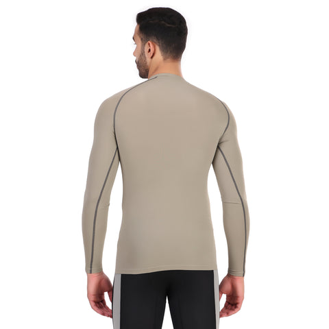 Nylon Compression Tshirt Full Sleeve Tights For Men (Pista)