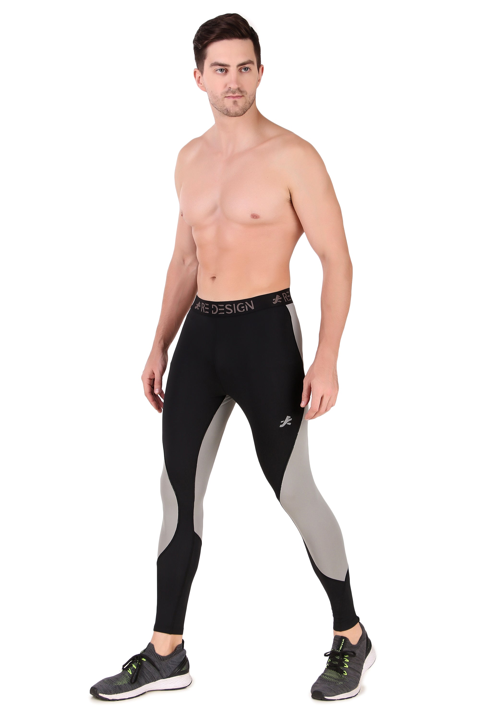 Nylon PB Series Compression Pant and Full Tights For Men (Black/L.Grey –  ReDesign Sports