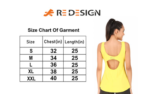Back Cut-Out Sleeveless Tshirt For Women (Yellow)