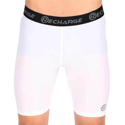 Recharge Polyester Compression Shorts (White)