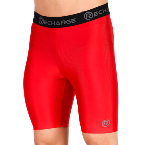 Recharge Polyester Compression Shorts (Red)