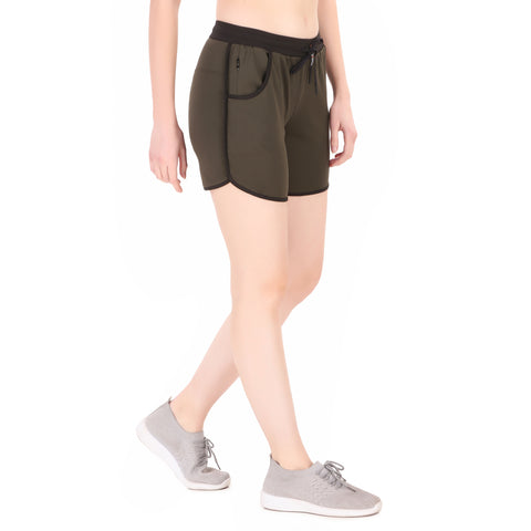 Gym & Running Shorts For Women (Olive)