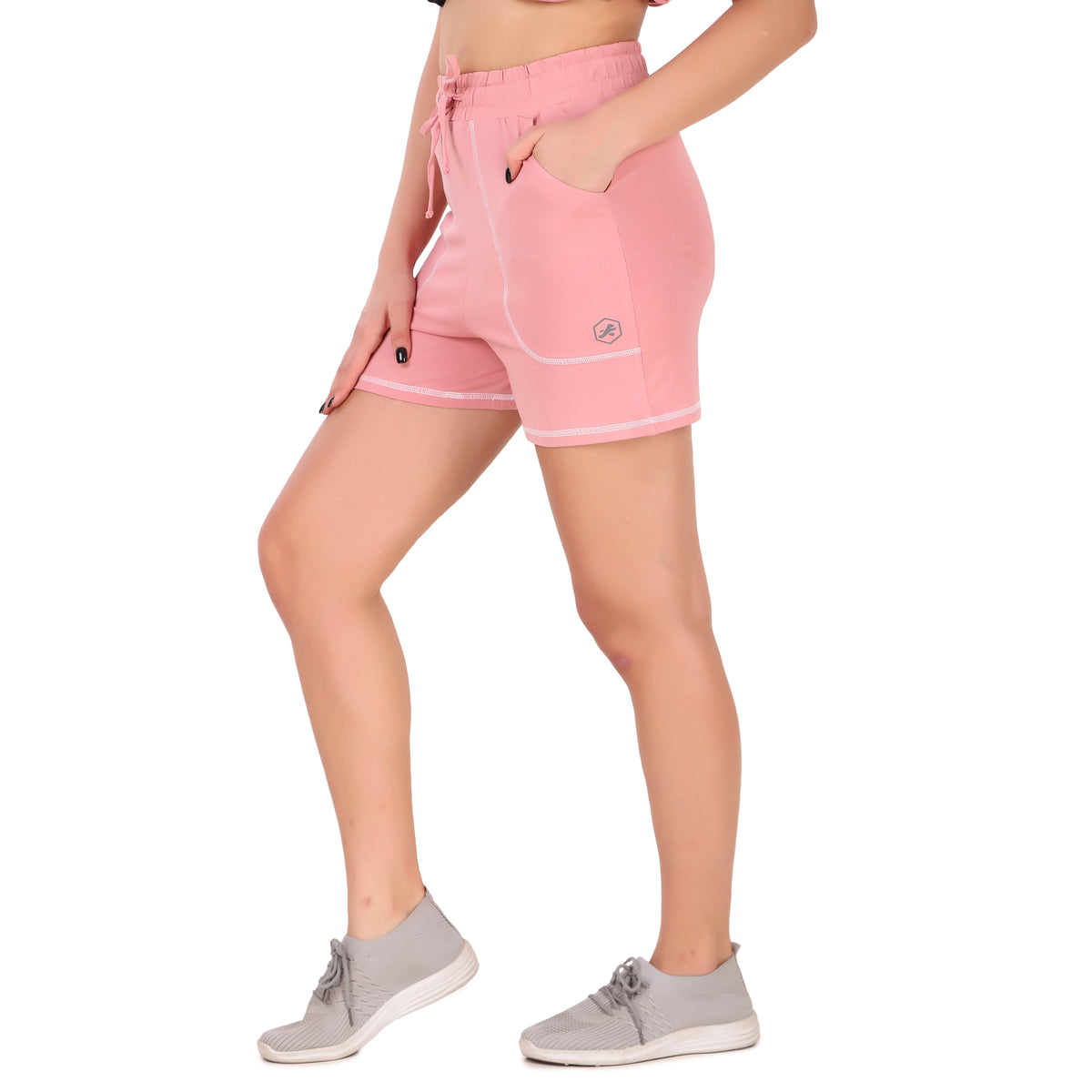 Cotton Lounge Shorts For Women (Pink)