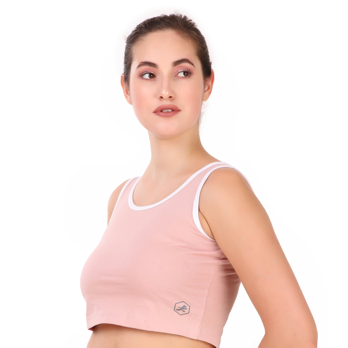 Cotton Crop Tank Top For Women (Pink)