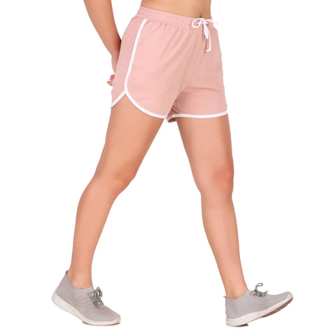 Cotton Leisure Shorts For Women (Pink)