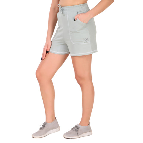 Cotton Lounge Shorts For Women (Green)