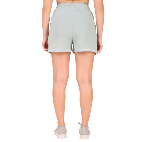 Cotton Lounge Shorts For Women (Green)