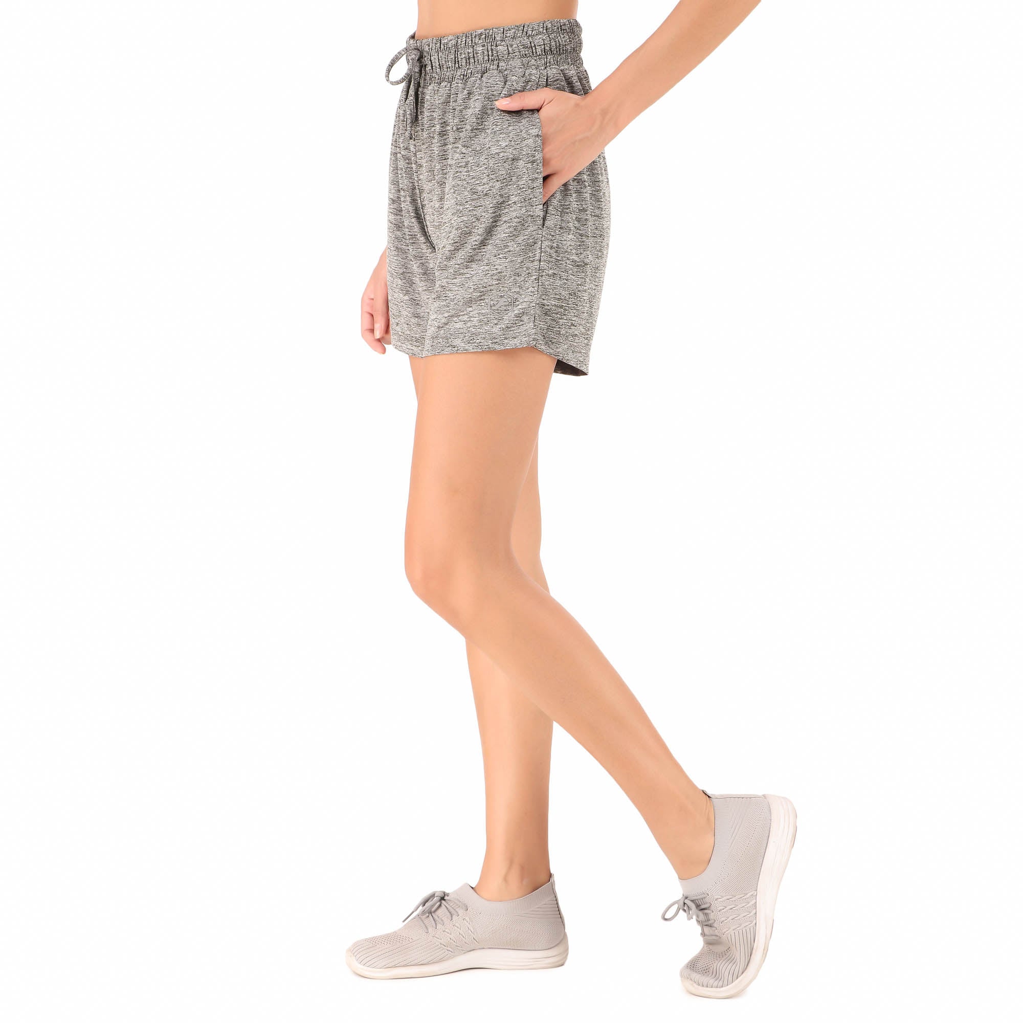 Activewear Shorts For Women (Iron Melange)