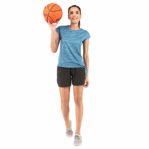 Mega Sleeve Side Knot Tshirt For Women (Light Blue)