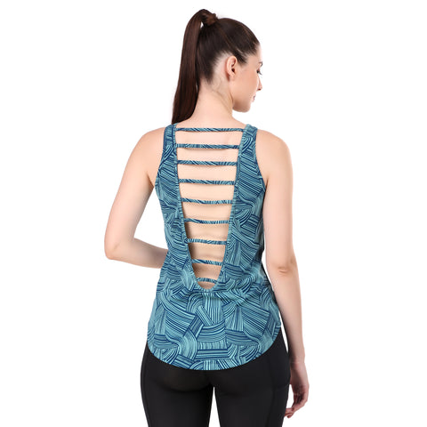 Chic Back Cut Sleeveless Tshirt For Women (Tiffany)