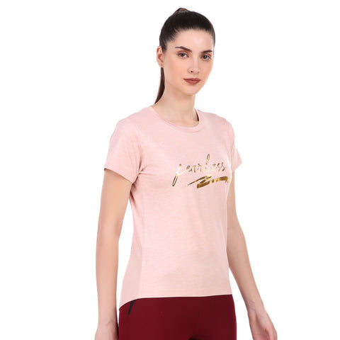Performance Tshirt For Fearless Women (Pink Heather)