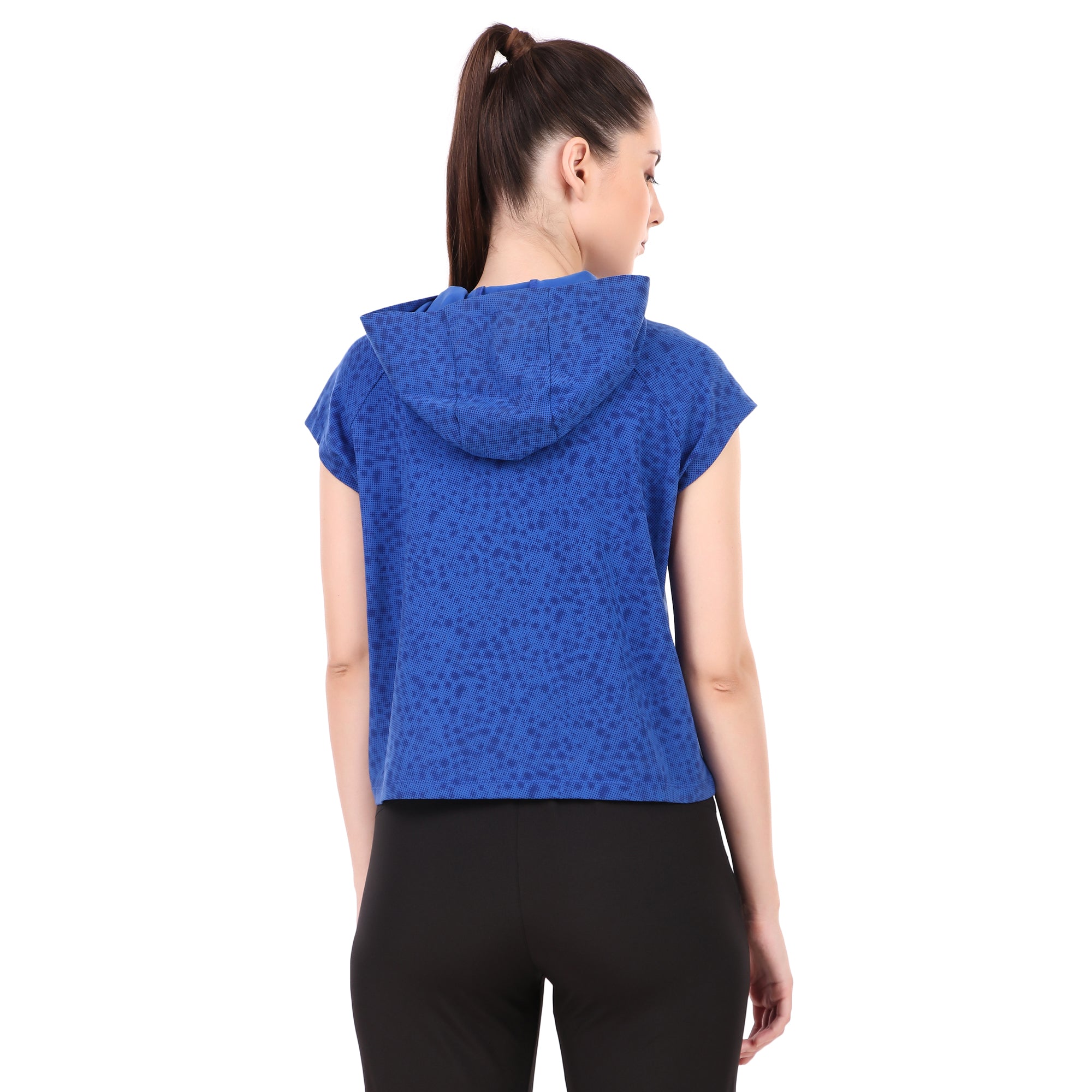Mega Sleeve Hoodie For Women (Blue dots)