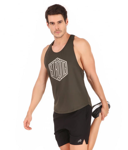 Gym Stringer For Men (Military Green)