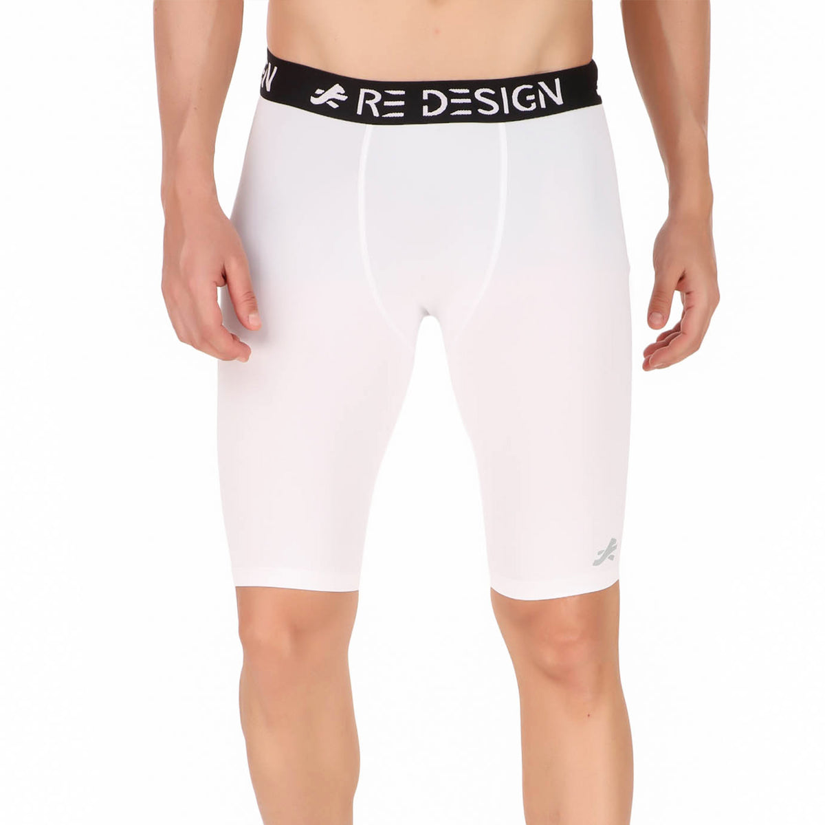Nylon Compression Shorts and Half Tights For Men (White)