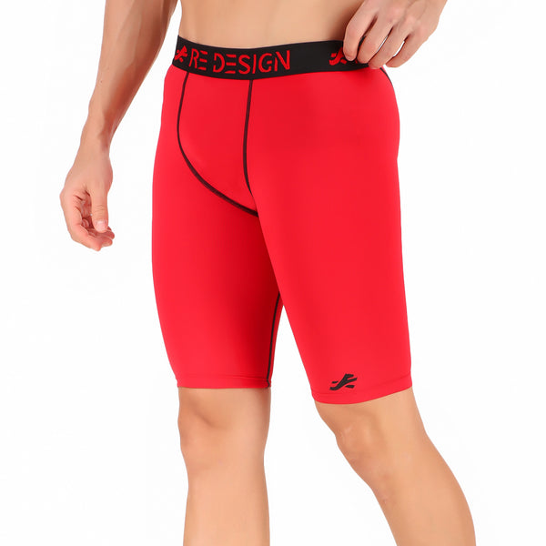 Nylon Compression Shorts and Half Tights For Men (BLACK/YELLOW)