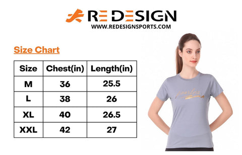 Performance Tshirt For Fearless Women (Stone Blue)