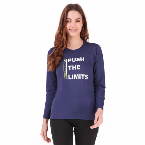 Push The Limits Tshirt For Women FS (Blue Blood)