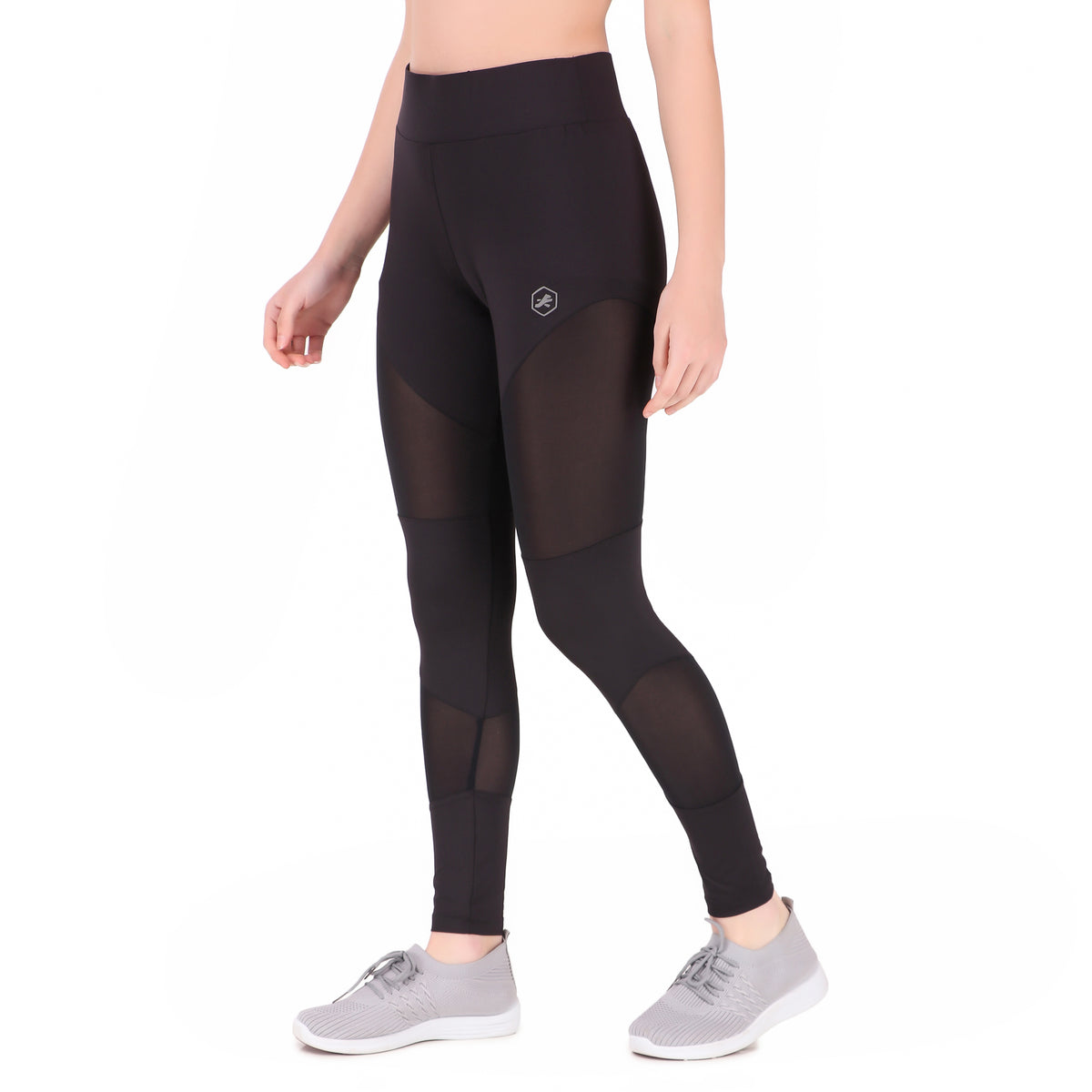 Mesh Panel Legging/Tights For Women (Black)