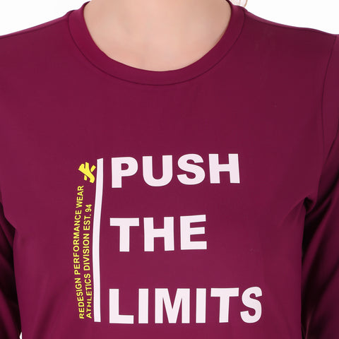 Push The Limits Tshirt For Women FS (Plum)