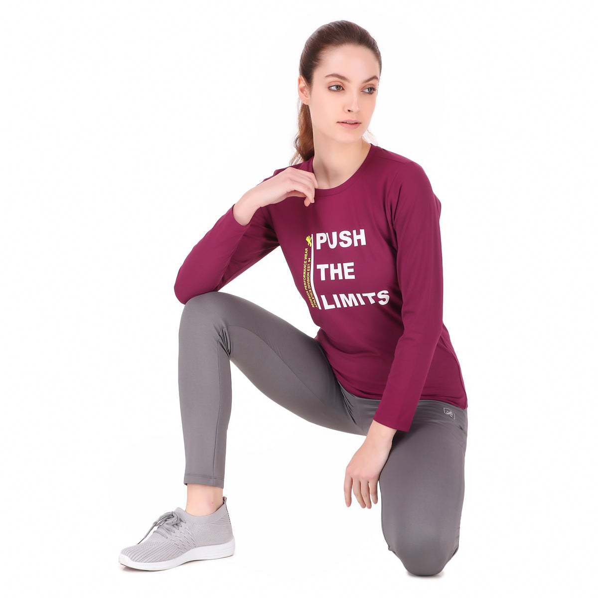 Push The Limits Tshirt For Women FS (Plum)