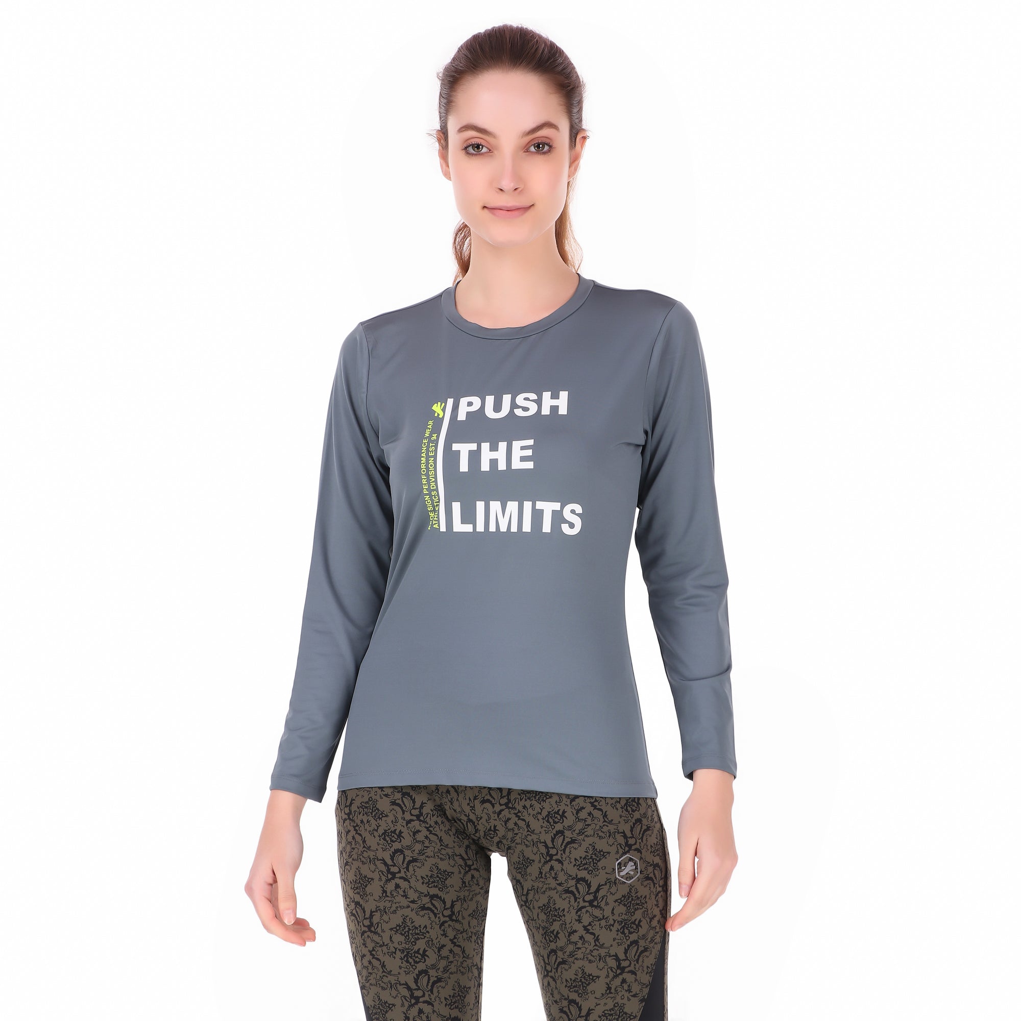 Push The Limits Tshirt For Women FS (Harbor Grey)