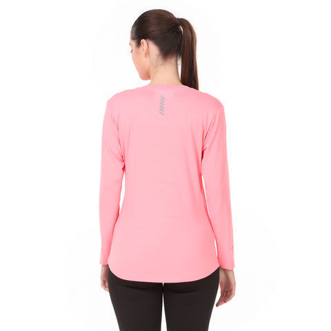 Performance Self Design Tshirt For Women FS (Pastel Pink)