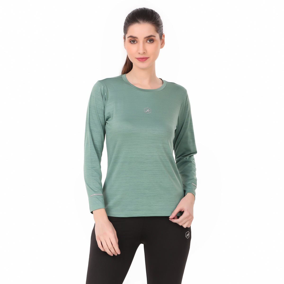 Performance Self Design Tshirt For Women FS (Pastel Green)