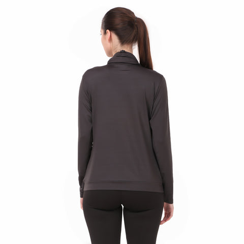 Performance Cowl Neck Tshirt For Women FS (Charcoal)