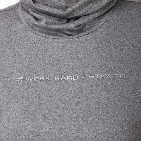Performance Cowl Neck Tshirt For Women FS (Grey Melange)