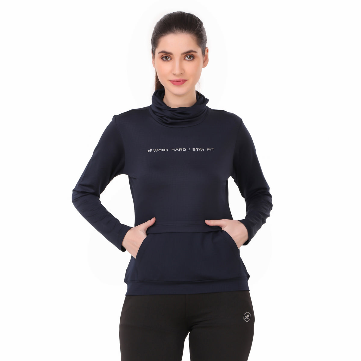 Performance Cowl Neck Tshirt For Women FS (Oxford Blue)