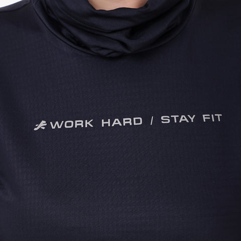 Performance Cowl Neck Tshirt For Women FS (Oxford Blue)