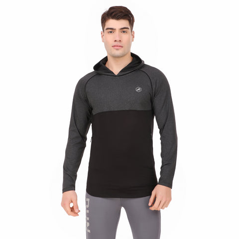 Performance Brushed Hoodie For Men (Space Dust Black)