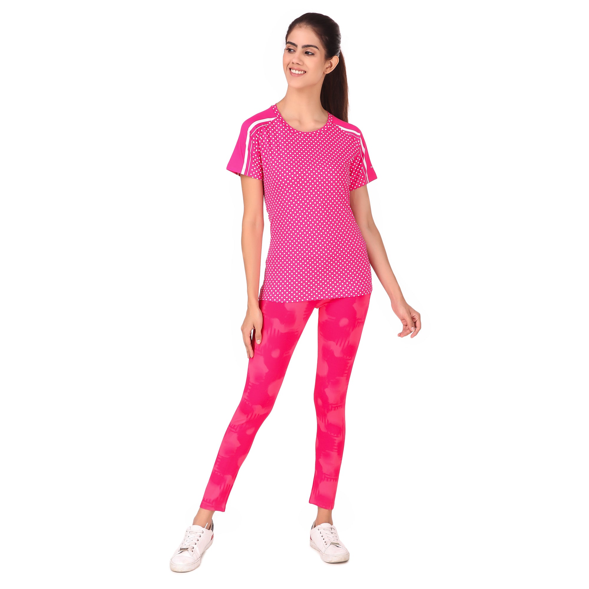 Performance Core Sports T-shirt For Women (Pink Dots)