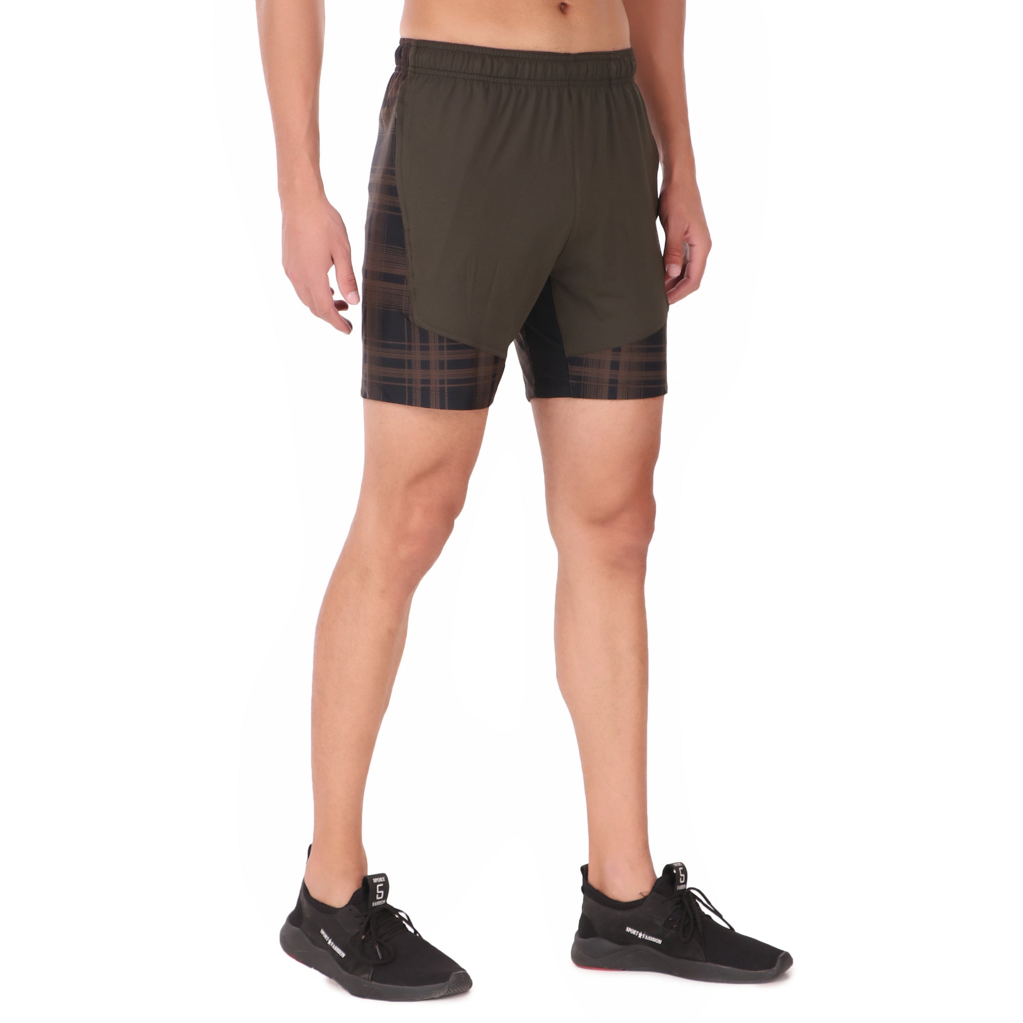 Omega Shorts For Men Zip Pockets (Military Plade)