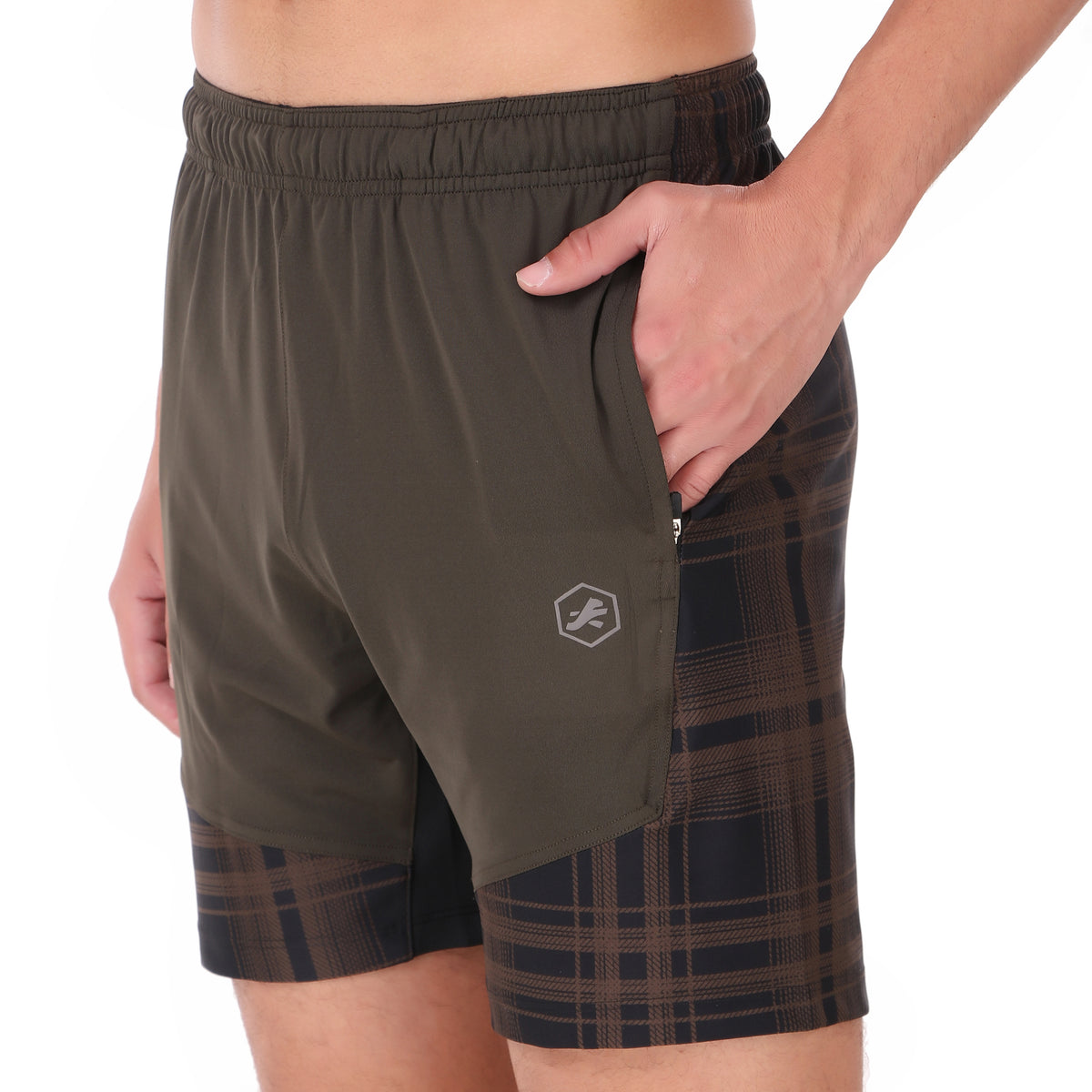 Omega Shorts For Men Zip Pockets (Military Plade)