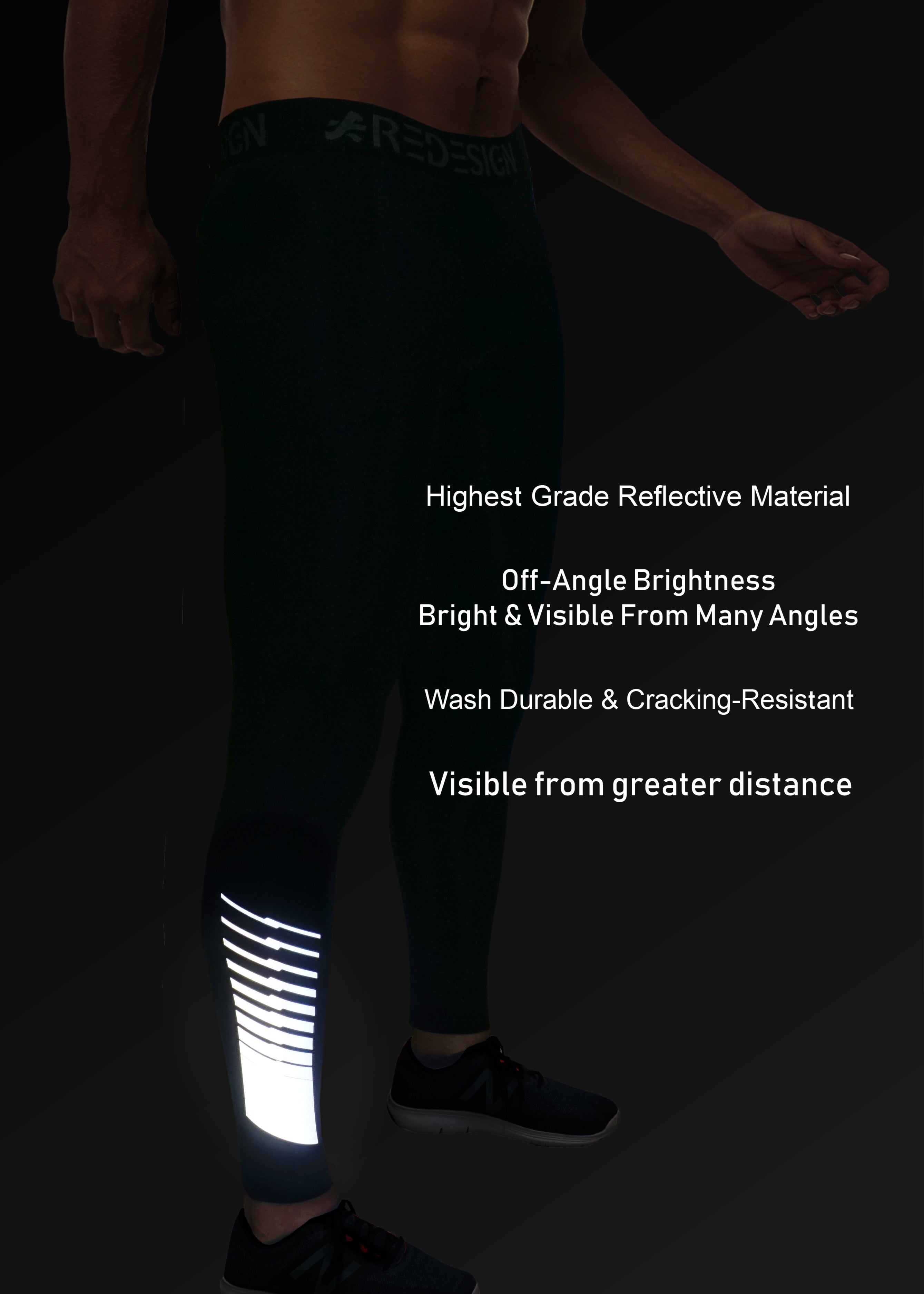 ReDesign Silver Reflective Compression Pant (Black)