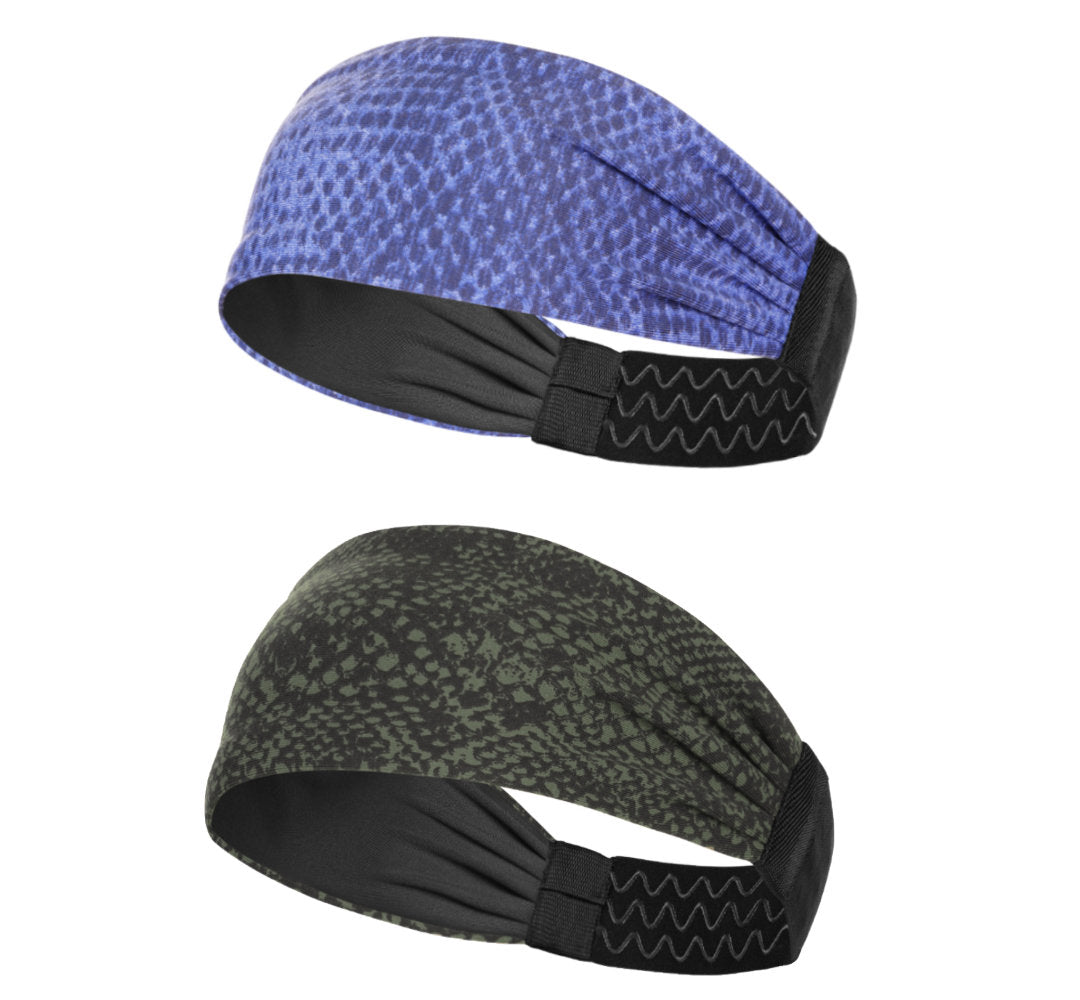 Sports Headband For Men and Women (Blue/Green Snake)